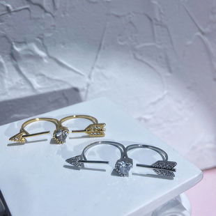 For Angel / 少女心丘比特一箭穿心双指环开口戒指