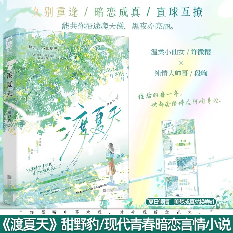 【认准正版】渡夏天 甜野豹著 久别重逢 暗恋成真 治愈甜文 消防员纵虎嗅花 青春文学校园BE酸涩暗恋言情小说实体书籍
