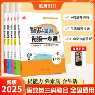智趣暑假衔接一本通 2025新书上市现货速发小学生一升二升三升四升五升六年级上下册暑假作业小升初语文数学英语小学预复习口算题