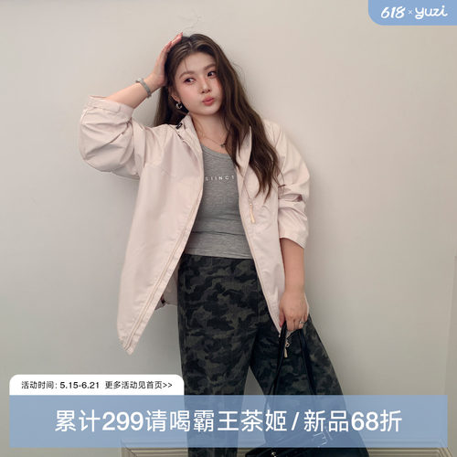 YUZI鱼子甜酷冲锋衣外套特大码