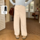 YUZI鱼子简约中高腰直筒长裤 女装 女纯色宽松时尚 显瘦百搭垂感大码