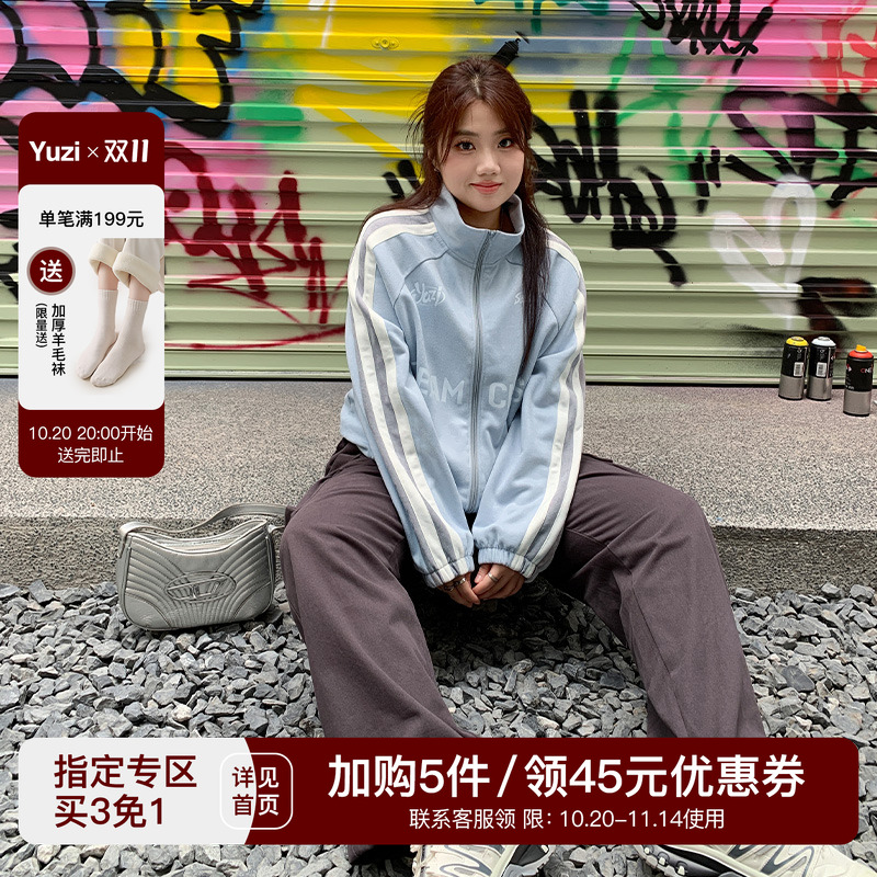 YUZI鱼子上衣鹿皮绒外套休闲运动