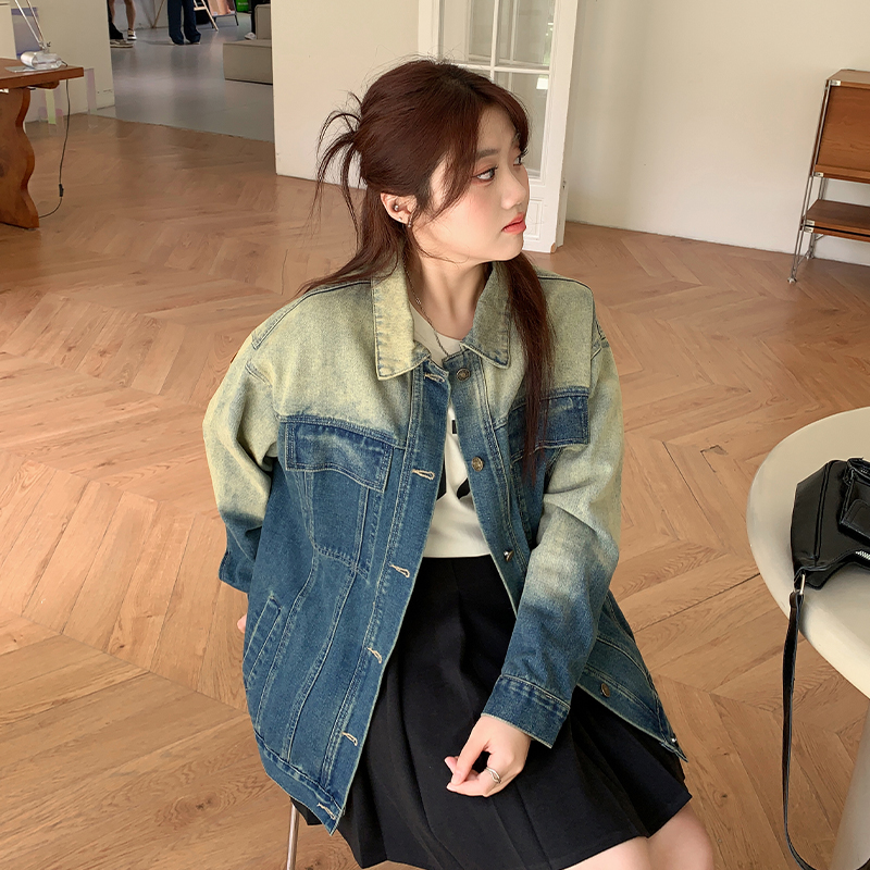 YUZI鱼子扎染牛仔外套复古夹克