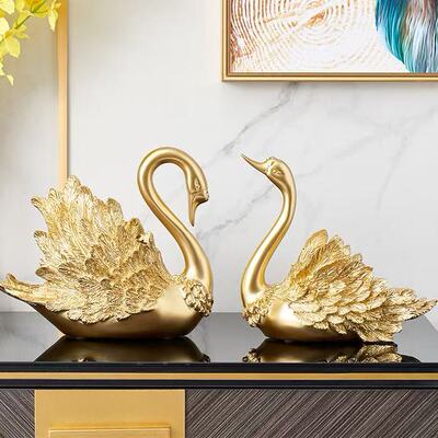 欧式现代情侣黑天鹅工艺品