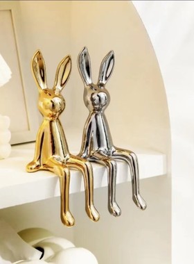 长耳兔高档客厅兔子摆件