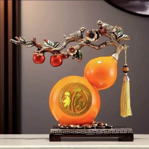 大号新中式福字葫芦摆件玄关酒柜电视柜装饰品乔迁礼物树脂工艺品
