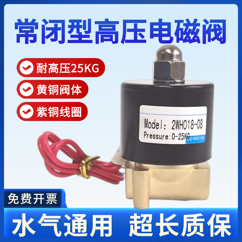高压电磁阀2WH018耐高压水阀气阀