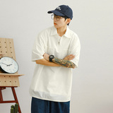 CityBoy日系复古宽松Polo衫T恤青春流行纯色短袖HY298TP45控68，男装Polo衫，电商A102B