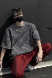 百搭蝴蝶高街破洞款短袖美式圆领纯棉休闲短袖打底衫HY556TP38，男装T恤，电商A102B