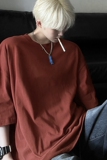 美式夏季新款ins情侣纯棉T恤纯色宽松圆领短袖男女款HY33TP16，男装T恤，电商A102B