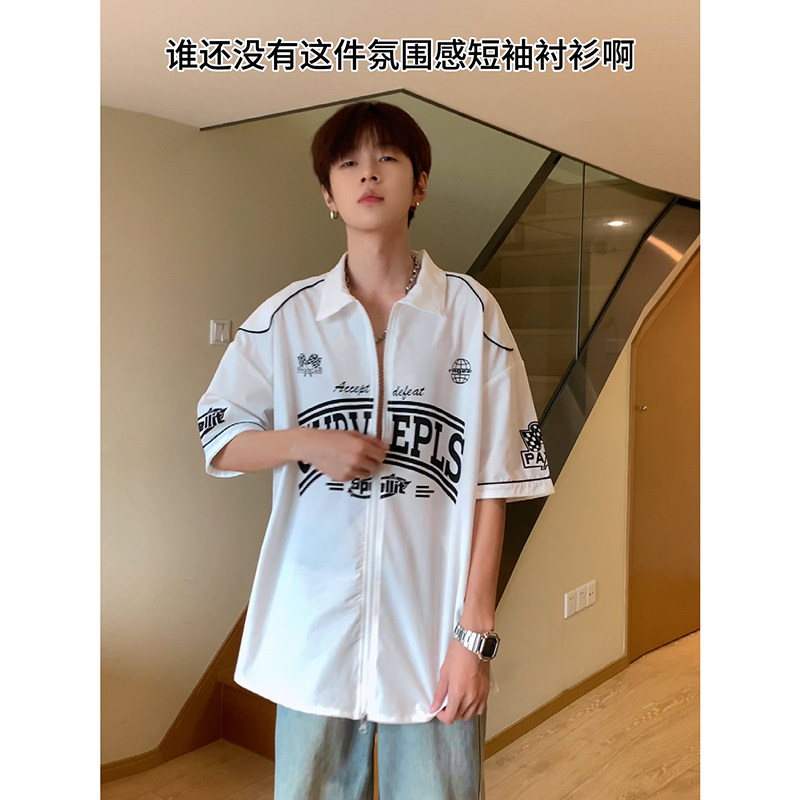 cityboy短袖夏季宽松衬衣日系复古开衫外套棒球服HY332TP45控69,男装T恤,电商A102B