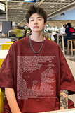 2024夏新款纯棉圆领印花打底衫夏季宽松潮牌男士短袖t恤HY576TP25，男装T恤，电商A102B