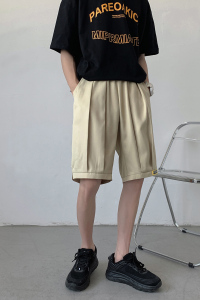 2021夏韩版宽松西裤五分短裤男士夏季潮流潮牌薄款休闲裤T图片
