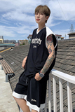 新款美式外穿篮球运动服套装潮流无袖宽松休闲运动服T13TP55，男装衬衫，电商A102B
