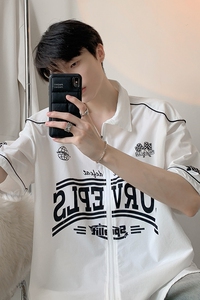 夏季宽松衬衣cityboy短袖日系复古开衫外套棒球服HY332TP45控69图片