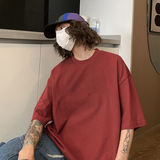 美式青春流行休闲纯棉打底衫夏季纯色短袖男女情侣款T恤HY33TP16，男装T恤，电商A102B