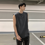 夏季美式高街ins汗衫背心男生复古运动无袖t恤HY312TP18控29，男装背心/马甲，电商A102B