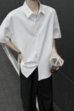 肌理感衬衣潮流翻领设计复古开衫潮牌短袖衬衫HY553TP40控68，男装衬衫，电商A102B