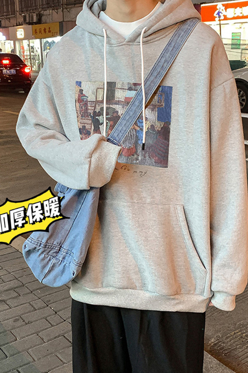 男士情侣卫衣连帽加绒加厚潮流宽松外套韩版情侣装HY20TP55控68,男装卫衣,电商A102B
