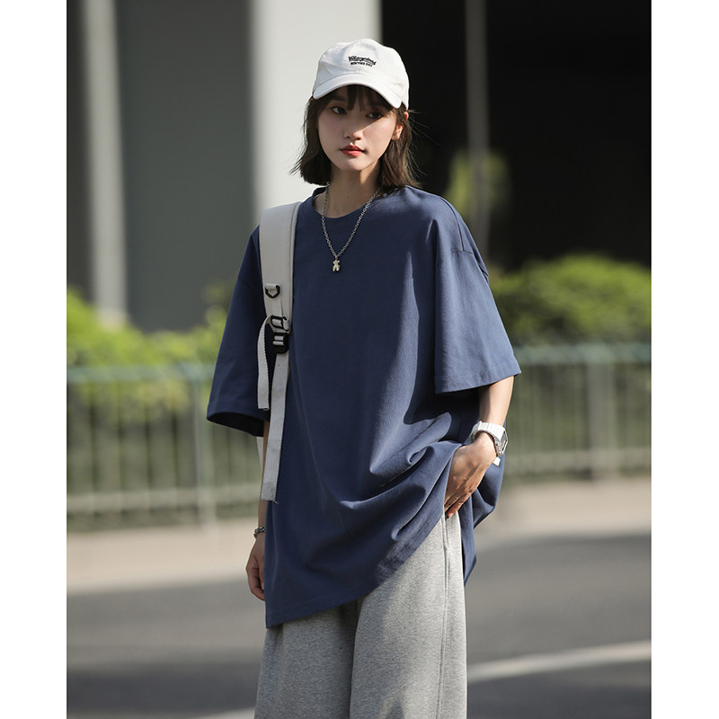 夏季情侣男女短袖T恤百搭圆领纯色打底衫学生半袖衣服潮HY33TP16,男装T恤,电商A102B