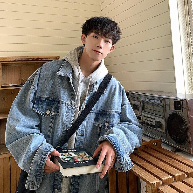 2026春季牛仔夹克衫痞帅宽松潮牌学生外套韩版上衣HY28P70控98，男装工装外套，电商A102B