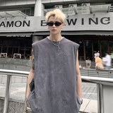 美式圆领纯棉打底无袖T恤男女同款宽松休闲免烫工艺背心HY569TP35，男装背心/马甲，电商A102B