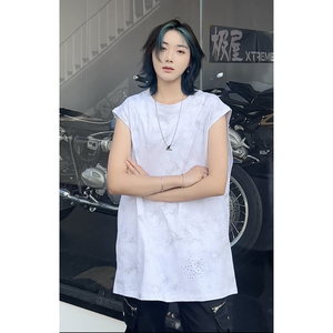 男女同款韩版宽松休闲免烫无袖T恤潮流圆领纯棉打底背心HY569TP35图片