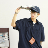 CityBoy日系复古宽松Polo衫T恤青春流行纯色短袖HY298TP45控68，男装Polo衫，电商A102B