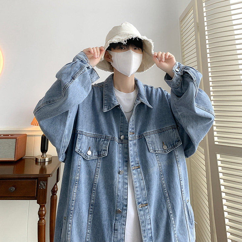 高街复古牛仔外套男秋季高级感宽松oversize工装夹克HY28P70控98图片