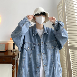 高街复古牛仔外套男秋季高级感宽松oversize工装夹克HY28P70控98图片
