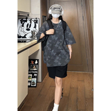 蝴蝶破洞短袖美式高街百搭款圆领纯棉休闲短袖打底衫HY556TP38，男装T恤，电商A102B