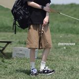 日系cityboy工装短裤男生夏季薄款纯棉潮牌宽松直筒五分运动裤子，男装牛仔裤，电商A102B