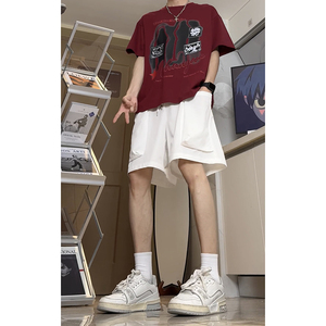 美式工装短裤五分大口袋hiphop高街简约休闲运动裤K558TP30图片