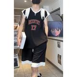 voersize美式高街17号篮球服宽松休闲无袖外穿运动服套装T12TP55，男装休闲套装，电商A102B