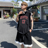 高街美式外穿无袖篮球服套装时尚潮流宽松休闲17号运动服T12TP55，男装衬衫，电商A102B