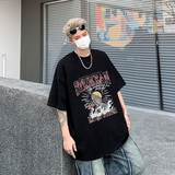 美式小众设计感印花打底衫纯棉重磅圆领T恤衫百搭款HY539TP25控38，男装T恤，电商A102B