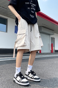 小众设计工装裤大口袋潮流松紧腰休闲裤式潮牌速干裤K533TP30控49图片