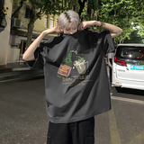 短袖t恤男美式hiphop潮牌印花半袖上衣宽松情侣体恤HY355TP25控39，男装T恤，电商A102B