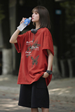 男女同款纯棉打底衫美式高街多色圆领蝴蝶印花短袖HY561TP25控39，男装T恤，电商A102B