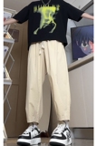 日系工装裤灯笼裤宽松简约休闲长裤情侣款阔腿裤K199TP50控75，男装休闲裤，电商A102B