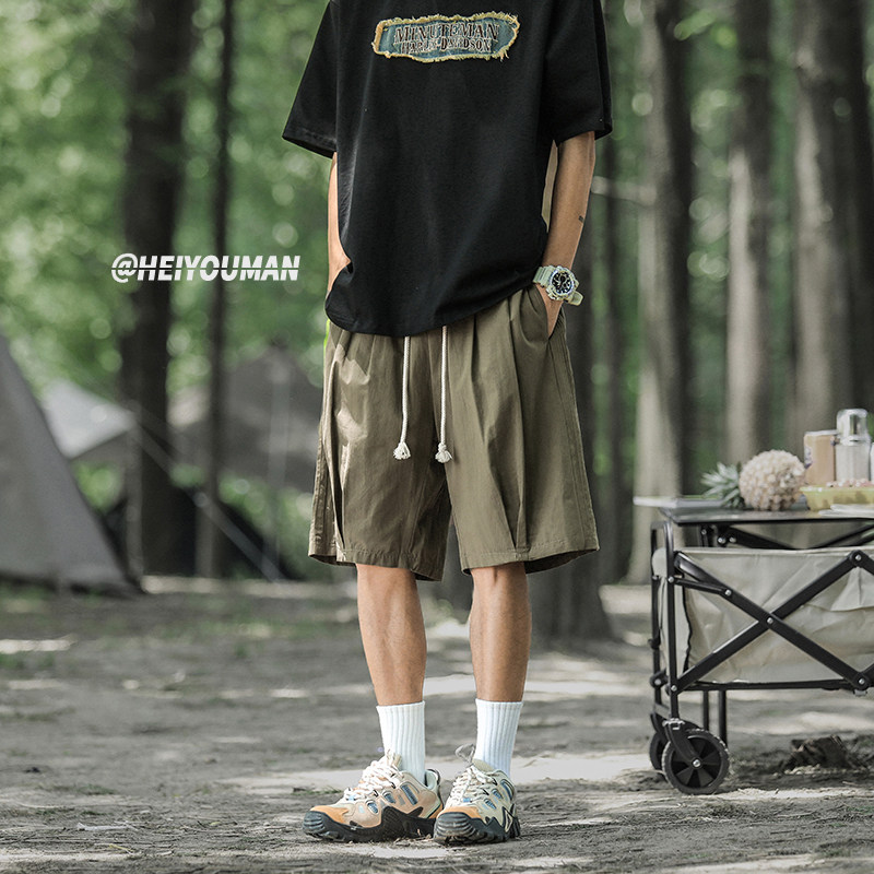 夏季薄款日系短裤男士潮流牌宽松男生休闲运动五分K317TP35控58,男装牛仔裤,电商A102B