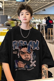 美式高街2024情侣vibe风短袖T恤男ins潮流印花上衣HY328TP25控39，男装T恤，电商A102B