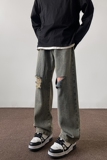 vibe牛仔裤休闲裤美式宽松直筒工装裤ins风潮牌裤子K491TP45控78，男装休闲裤，电商A102B