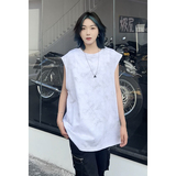 潮流圆领纯棉打底背心韩版男女同款宽松休闲免烫无袖T恤HY569TP35，男装T恤，电商A102B
