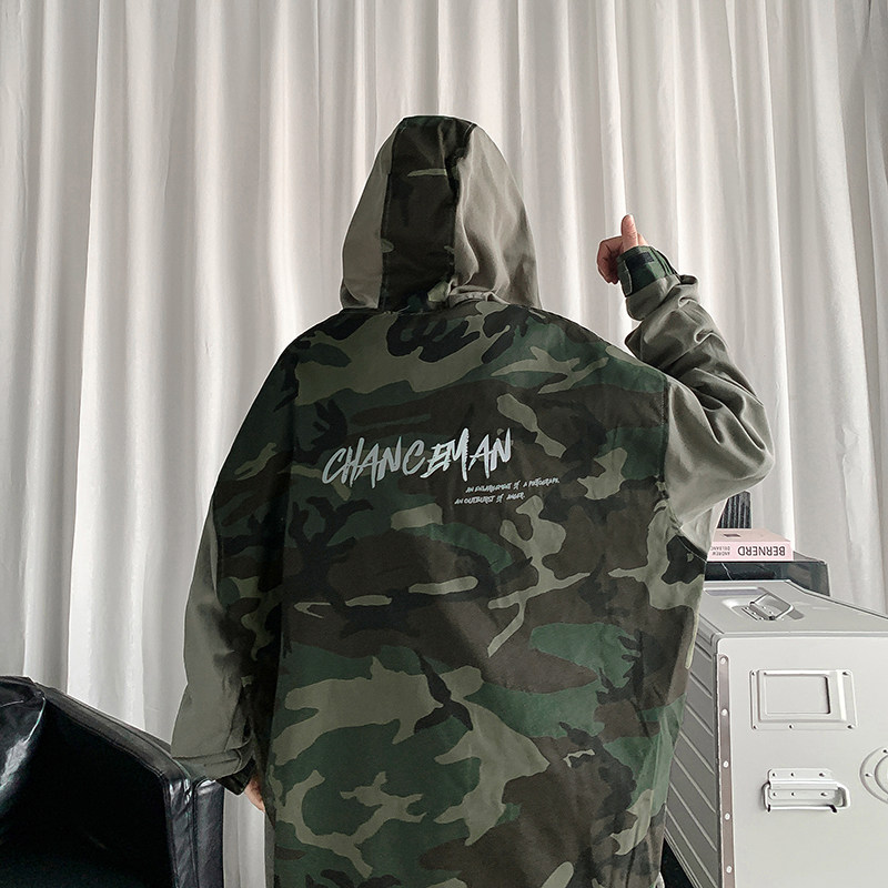 春季迷彩夹克港风韩版潮流工装外套bf风衣服连帽衫,男装夹克,电商A102B