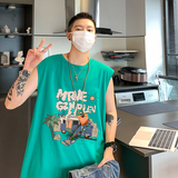 wassupcandy美式潮牌背心男款夏季薄款潮流宽松oversize无袖t恤，男装背心/马甲，电商A102B