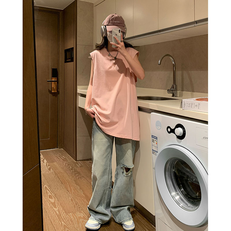 夏天纯色背心男女同款韩版宽松打底无袖T恤宽松汗衫ins潮HY48TP15,男装背心/马甲,电商A102B