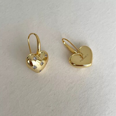郑沅沅 925银针 爱心耳钉  3.18