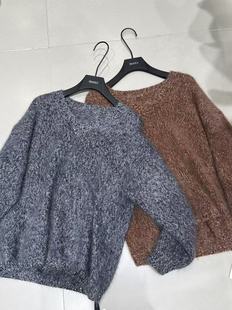 12.25衣长63胸围120 V领带细闪套头打底衫 郑沅沅 重工含10羊绒