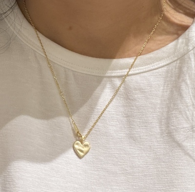 郑沅沅 银！韩系金色超百搭爱心项链3.18